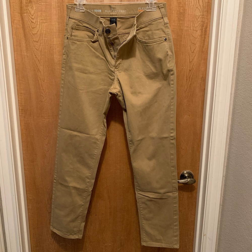 Marc Anthony Flex+ slim straight khaki pants 30x30